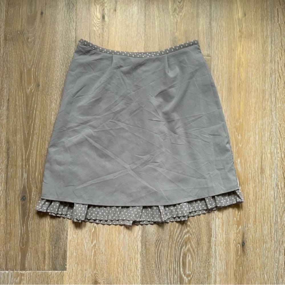 Smart Set Pleated Mini Skirt Grey with White Polka Dots Cute Coquette Girl - Picture 7 of 13